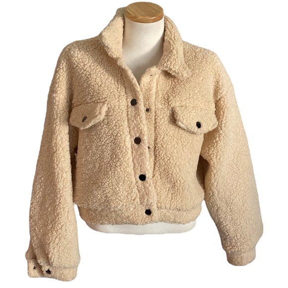 SHEIN Teddy Shearling Jacket Size Medium - Picture 2 of 8